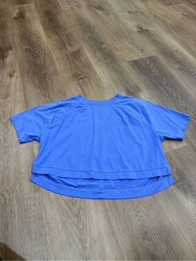 Girl’s Zella Short Sleeve Layered Crop Top - Blue